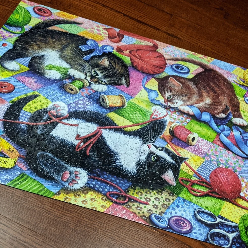 Buffalo Cats Knitting Kittens 750 Piece Jigsaw Puzzle
